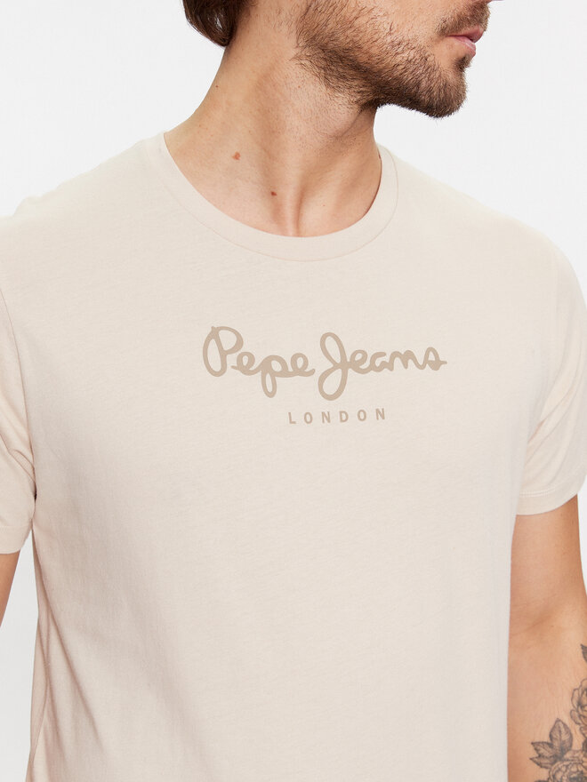 Pepe Jeans Pepe Jeans Marškinėliai Eggo N PM508208 Smėlio Regular Fit