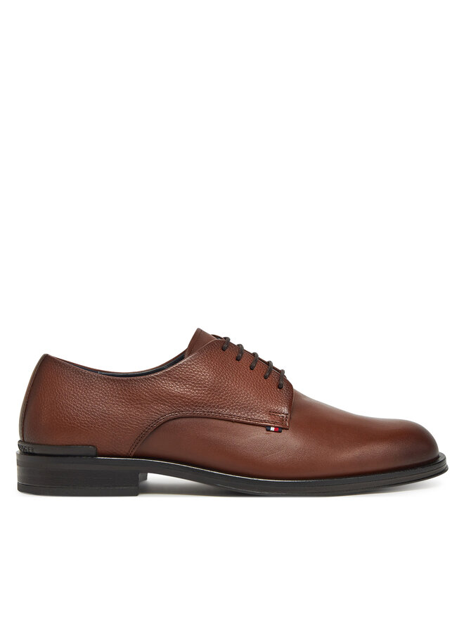 Tommy Hilfiger Półbuty Tommy Hilfiger Core Hilfiger Leather Shoe FM0FM05375 Brązowy