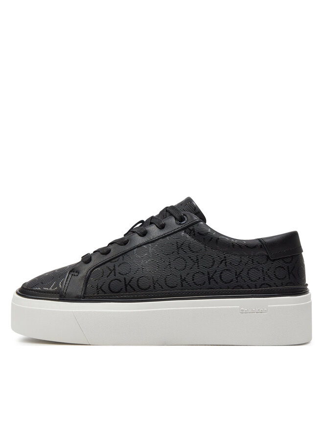 Calvin Klein Sneakersy Calvin Klein Flatform Cup Lace Up Epi Mono HW0HW01911 Čierna