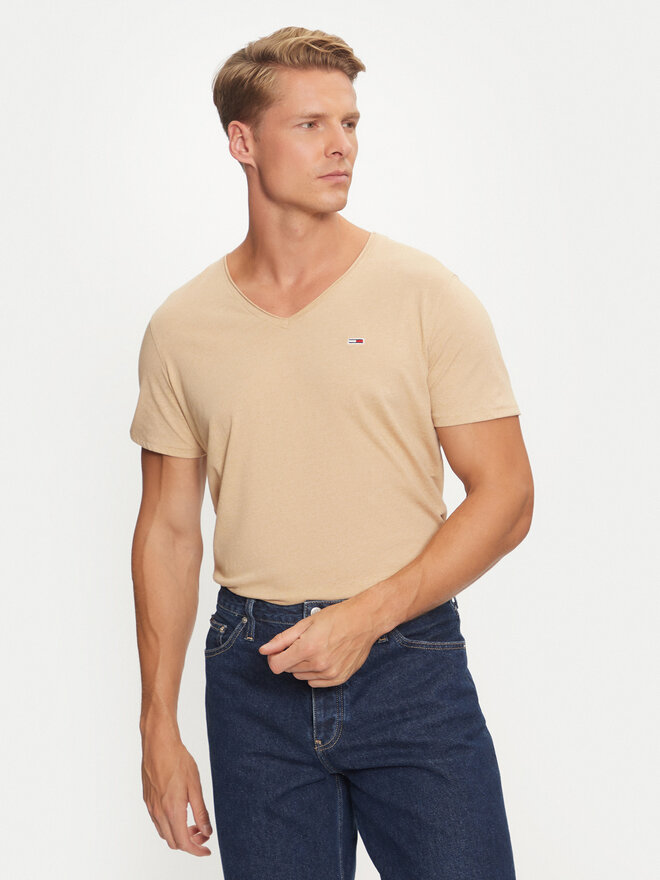 Tommy Jeans Tommy Jeans Marškinėliai Jaspe DM0DM09587 Smėlio Slim Fit
