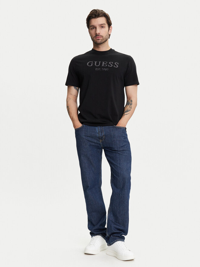 Guess Guess Marškinėliai M5YI17 I3Z14 Juoda Regular Fit