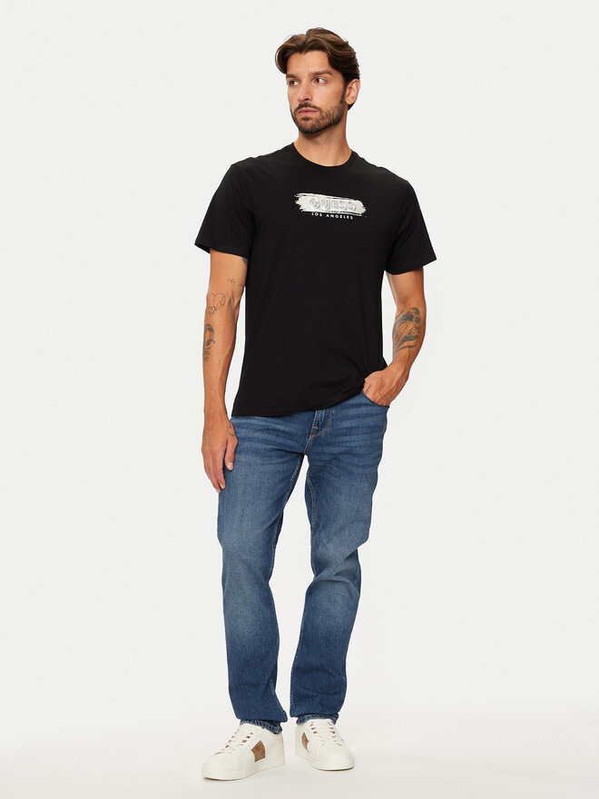 Guess Guess Marškinėliai M4BI61 K9RM1 Juoda Slim Fit
