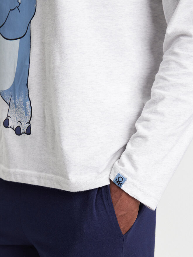 United Colors Of Benetton United Colors Of Benetton Pyjama-T-Shirt 3VR54M01X Grau Regular Fit