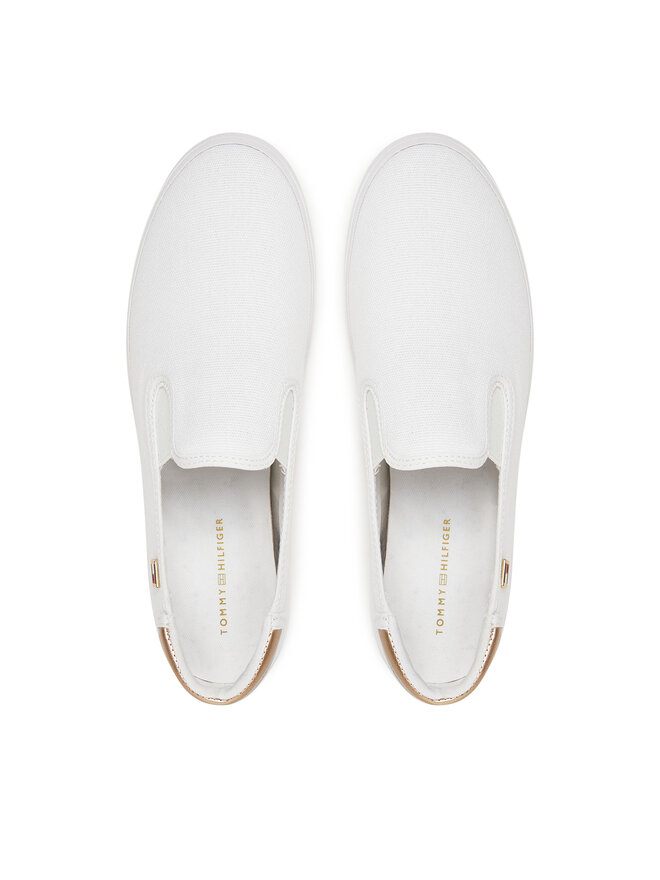 Tommy Hilfiger Tenisówki Tommy Hilfiger Vulc Canvas Slip-On Sneaker FW0FW08645 Biały