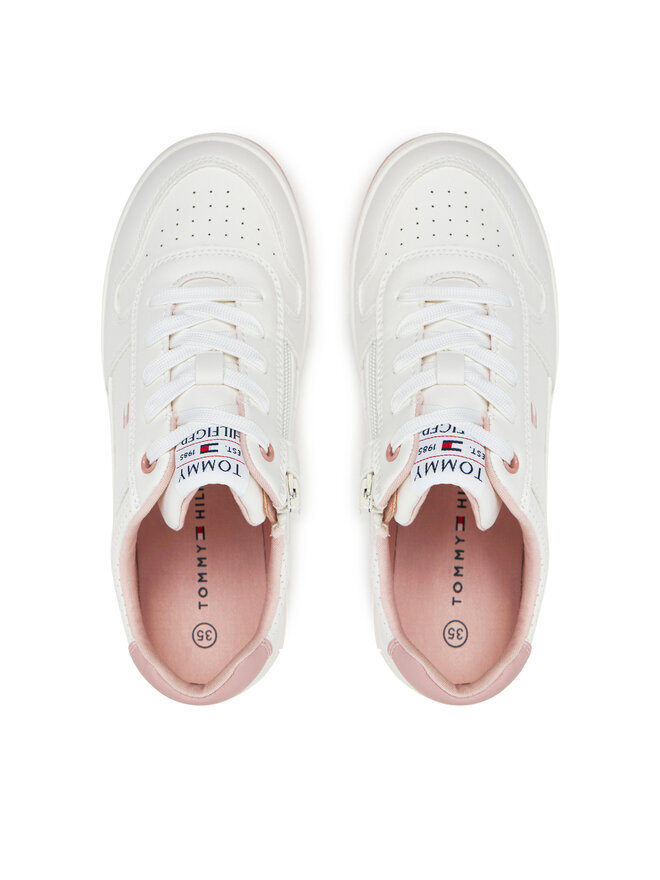 Tommy Hilfiger Сникърси Tommy Hilfiger Low Cut Lace-Up Sneaker T3A9-33740-1355 S Бял
