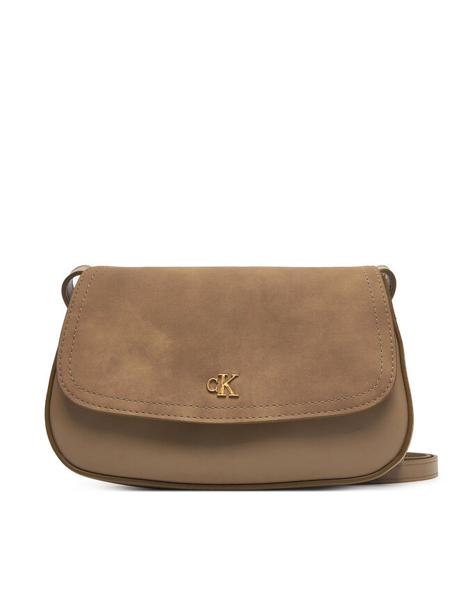 Calvin Klein Handtasche Calvin Klein Ck Brushed Flap Camera Bag LV04F3409G Beige
