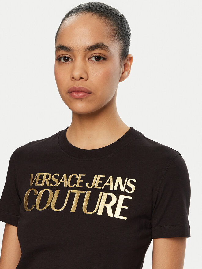 Versace Jeans Couture Versace Jeans Couture Camiseta 78HAHT01 Negro Regular Fit
