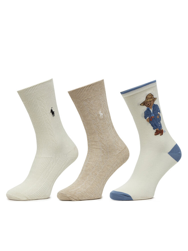 Polo Ralph Lauren Zestaw 3 par wysokich skarpet damskich Polo Ralph Lauren 455972026001 Kolorowy