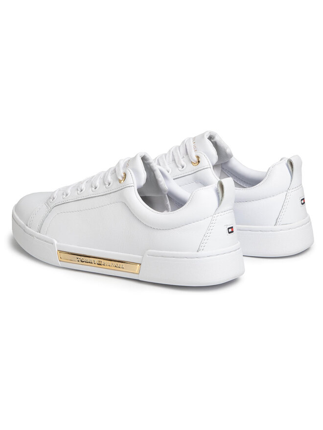 Tommy Hilfiger Sneakers Tommy Hilfiger Branded Outsole Metallic Sneaker FW0FW04707 Weiß