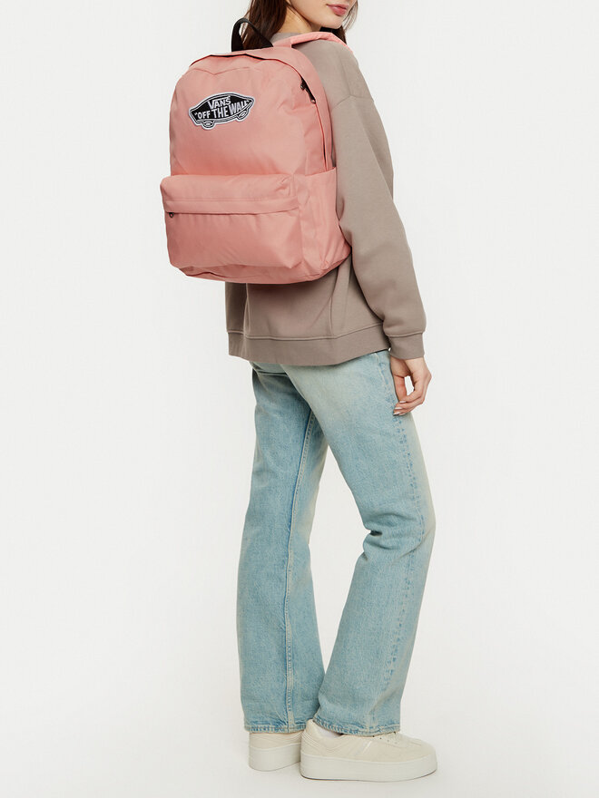 Vans realm nostalgia rose check backpack on sale