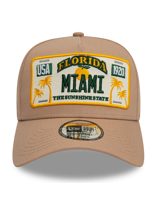New Era Шапка с козирка New Era Miami License Plate 9FORTY A-Frame 60595462 Бежов
