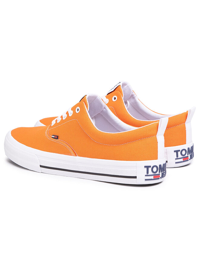 Tenisowki Tommy Jeans Classic Low Tommy Jeans Sneaker EM0EM00405 Pomara czowy eobuwie .pl