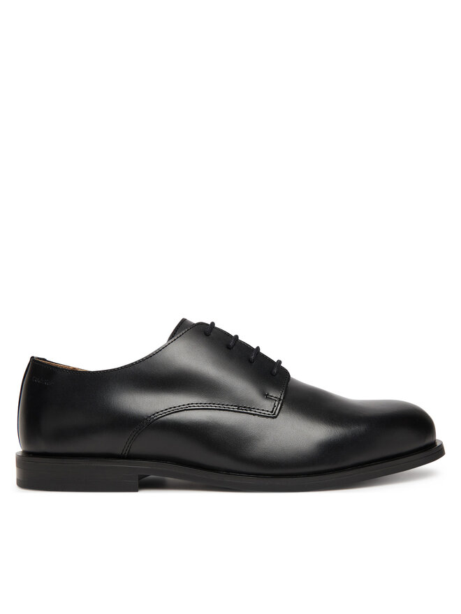 Calvin Klein Pusbačiai Calvin Klein Ess Rubber Derby Lth HM0HM02056 Juoda