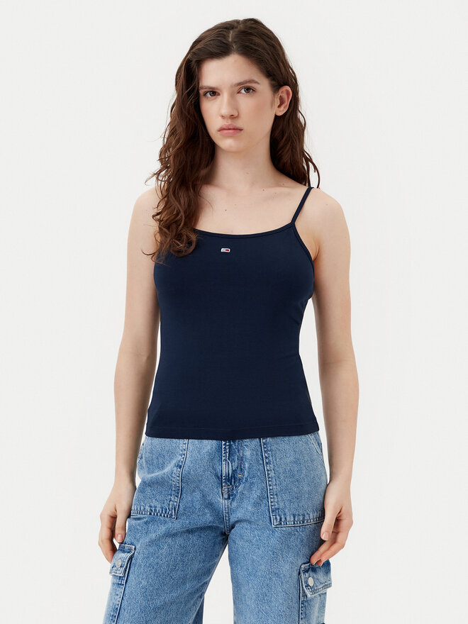 Tommy Jeans Tommy Jeans Marškinėliai Essential DW0DW20675 Tamsiai mėlyna Slim Fit