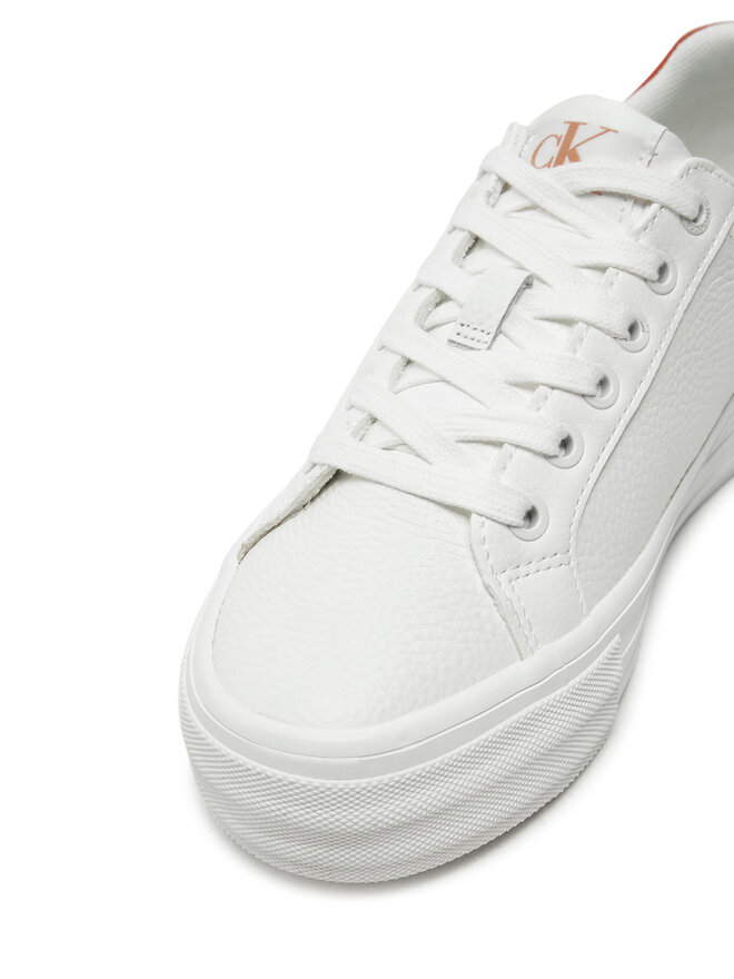 Calvin Klein Jeans Sneakersy Calvin Klein Jeans Bold Vulc Flatf Low Lth Ml YW0YW01669 Biały