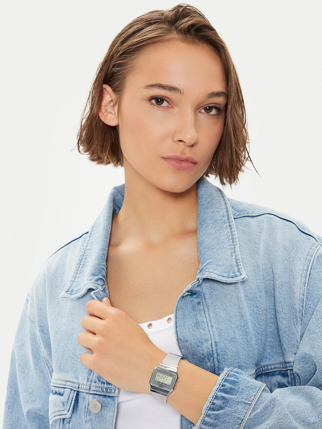 Casio Zegarek Casio Vintage A700WEM-7AEF Srebrny