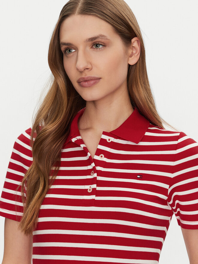 Tommy Hilfiger Tommy Hilfiger Pólóing 1985 WW0WW43225 Piros Slim Fit