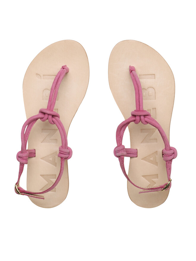 Manebi Σανδάλια Manebi Suede Leather Sandals V 1.8 Y0 Ροζ