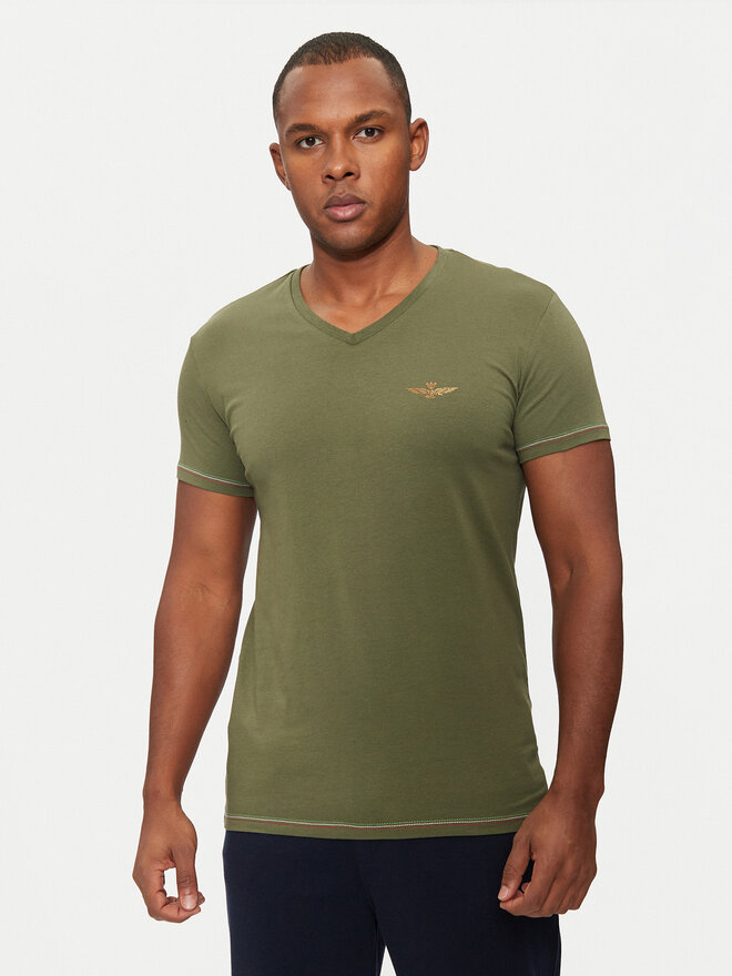 Aeronautica Militare Aeronautica Militare Футболка AM1UTI004 Зелений Slim Fit