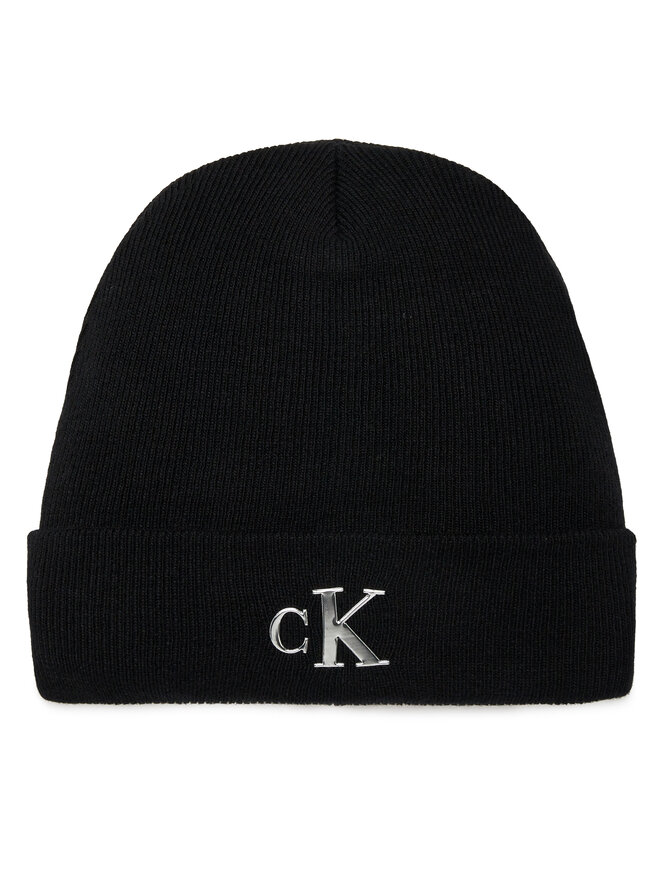 Calvin Klein Jeans Mütze Calvin Klein Jeans Minimal Monogram Beanie K60K611542 Schwarz