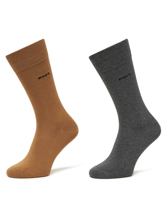 BOSS 2 pares de calcetines altos para hombre BOSS 50467709 Beis