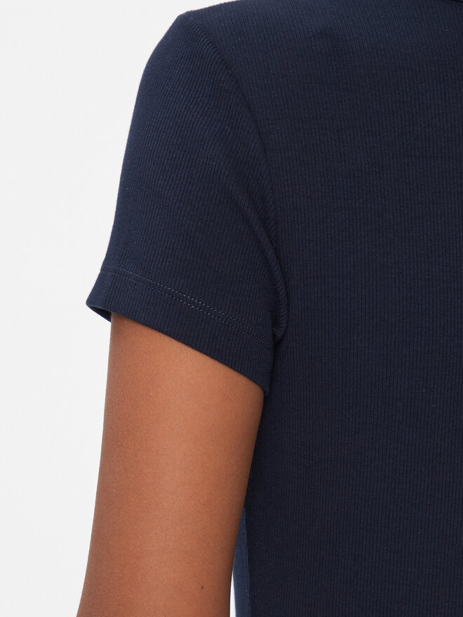 Tommy Jeans Tommy Jeans T-Shirt Tjw Slim Essential Rib V Ss DW0DW17385 Dunkelblau Slim Fit