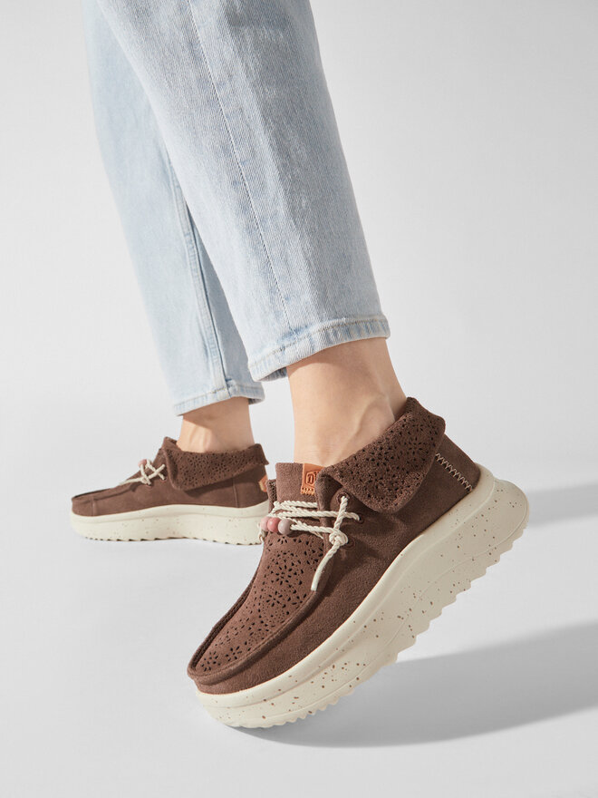 Wendy Peak Hi Suede BLUSH Hey Dude