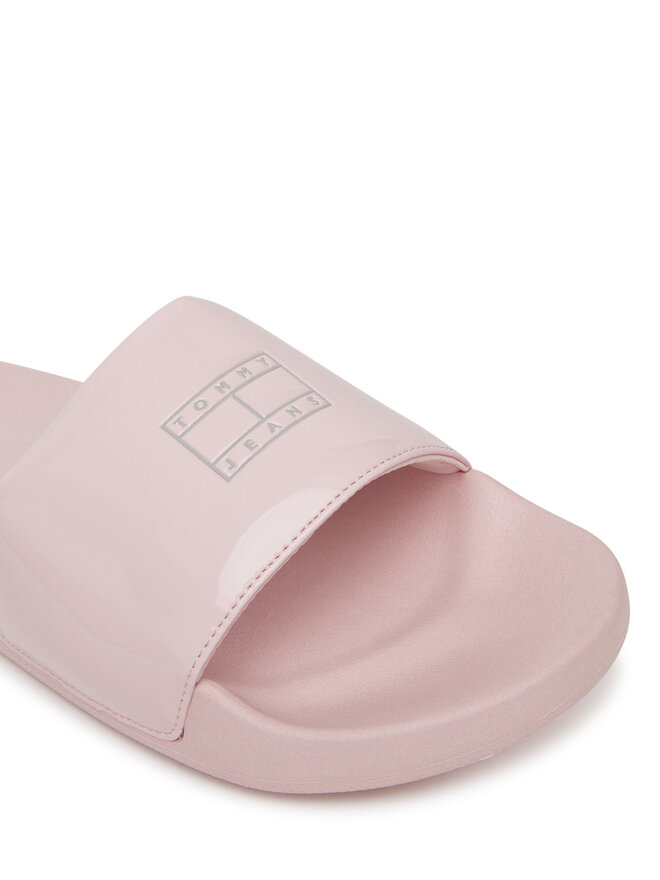 Tommy Jeans Klapki Tommy Jeans Flag Pool Slide Patent EN0EN02901 Różowy