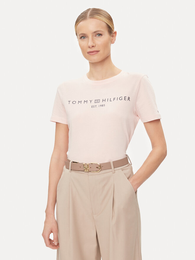 Tommy Hilfiger Tommy Hilfiger T-Shirt Logo WW0WW40276 Rosa Regular Fit