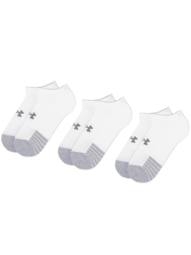 Under Armour Комплект 3 чифта къси чорапи унисекс Under Armour Heatgear No Show Sock 1346755-100 Бял