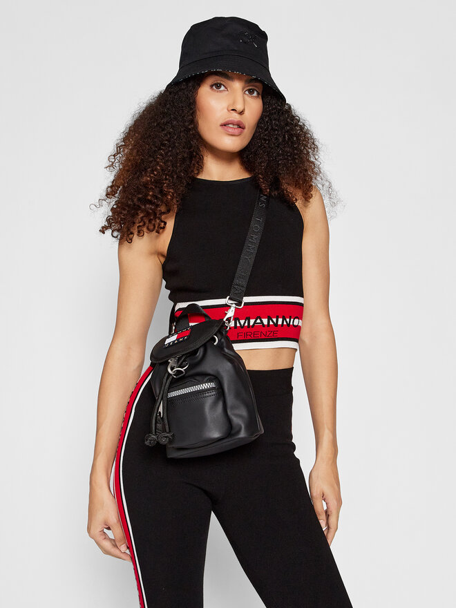 Tommy Jeans Handtasche Tommy Jeans Tjw Heritage Backpack Crossover AW0AW10900 Schwarz
