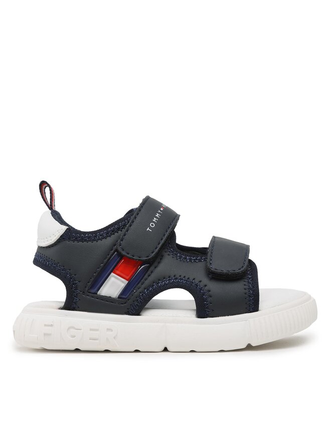 Sandales Tommy Hilfiger Flag Velcro Sandal T1B2 32900 1355 S Bleu marine chaussures
