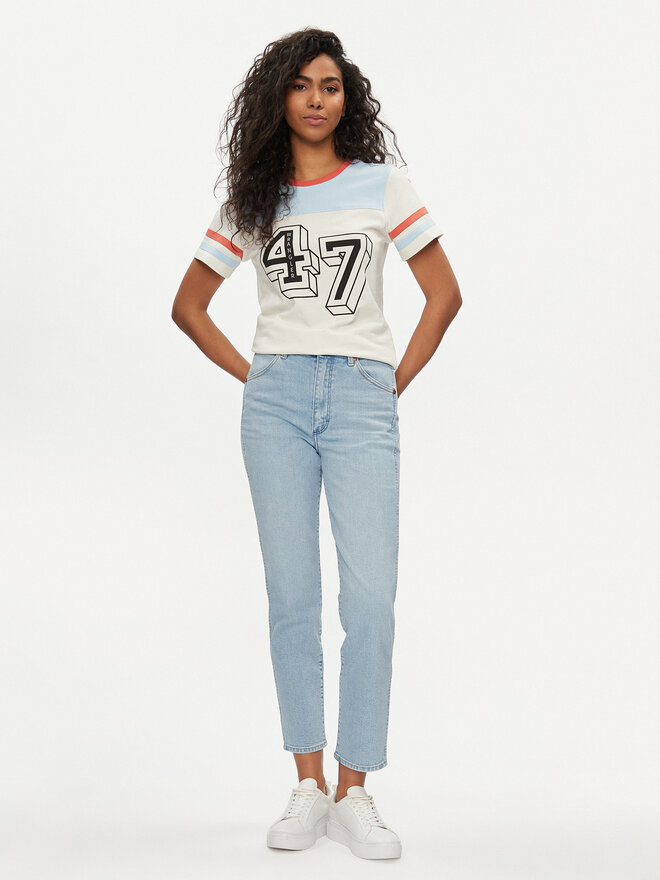 Wrangler Wrangler Póló Yoke 112350188 Ekru Slim Fit