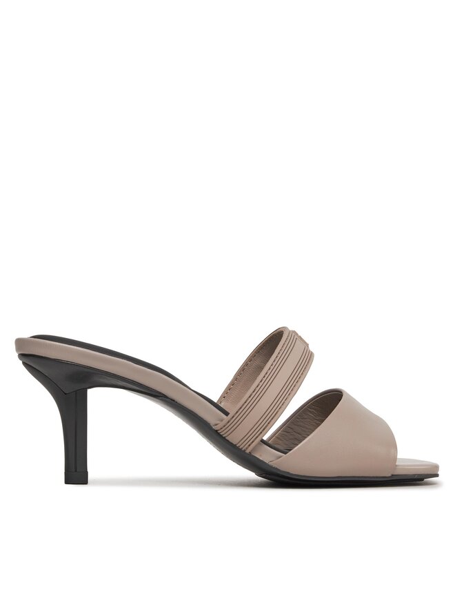 Pantoletten Tommy Hilfiger Sporty Leather Mule FW0FW07640 Beige  