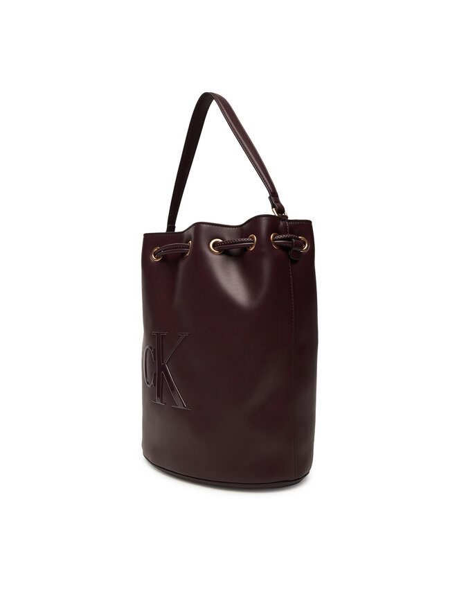 Calvin Klein Дамска чанта Calvin Klein Bold Ck Large Bucket Bag LV04F3232G Бордо