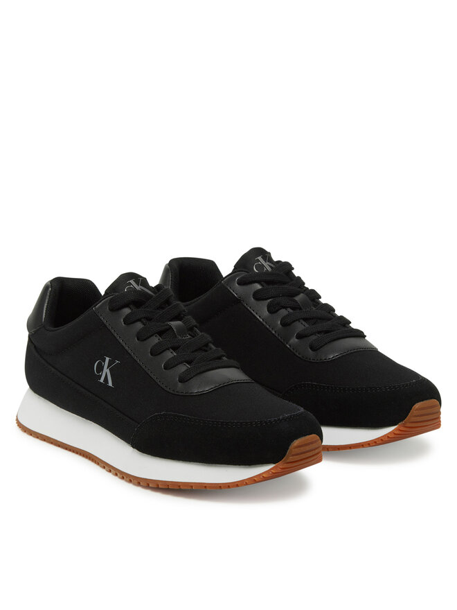 Calvin Klein Jeans Sneakersy Calvin Klein Jeans Retro Runner Low Laceup Canvas YW0YW01888 Czarny