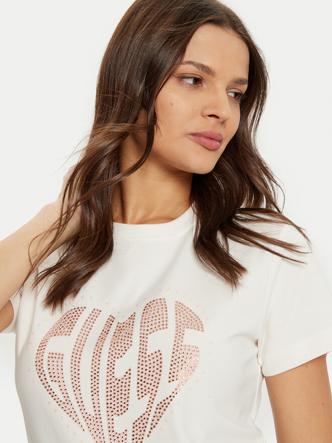 Guess Guess Marškinėliai V5RI08 J1314 Écru Slim Fit