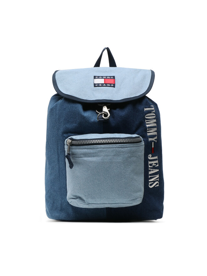 Rucksack Tommy Jeans Tjm Heritage Denim Flap Backpack AM0AM11108 Blau eschuhe
