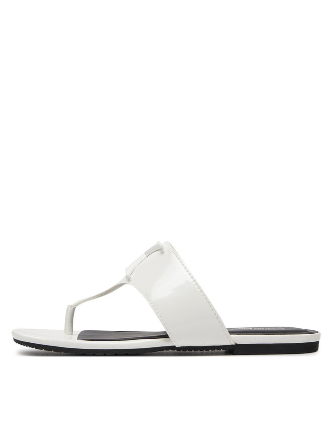 Calvin Klein Jeans Σαγιονάρες Calvin Klein Jeans Flat Sandal Slide Toepost Mg Met YW0YW01342 Λευκό