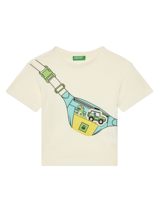 United Colors Of Benetton United Colors Of Benetton Marškinėliai 3I1XG10J6 Smėlio Regular Fit