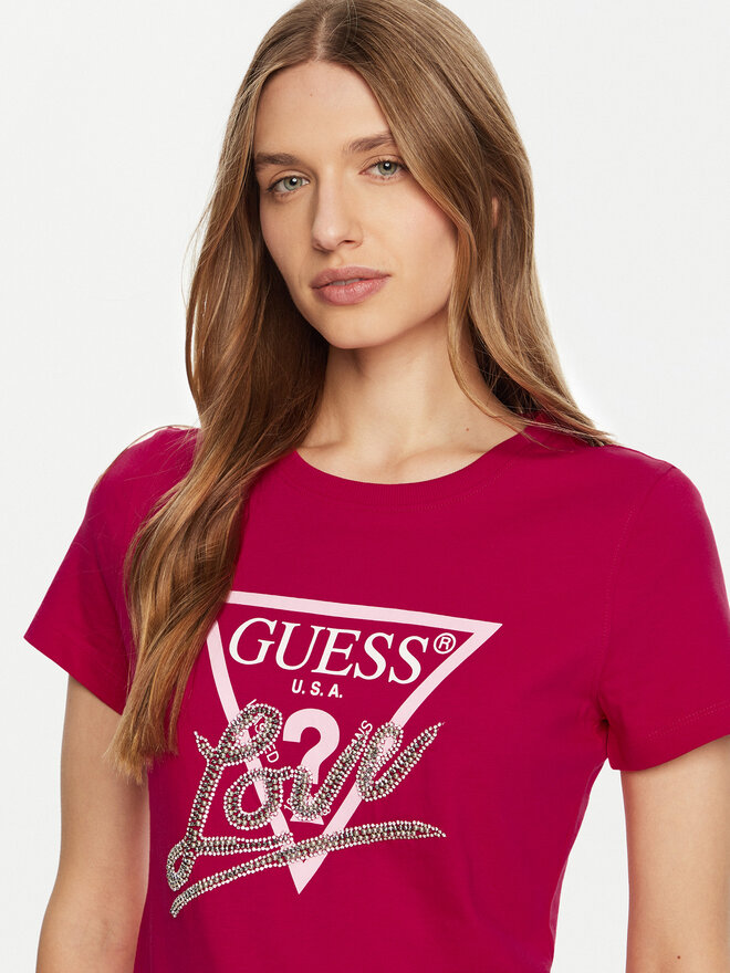 Guess Guess Póló W5RI10 I3Z14 Piros Regular Fit
