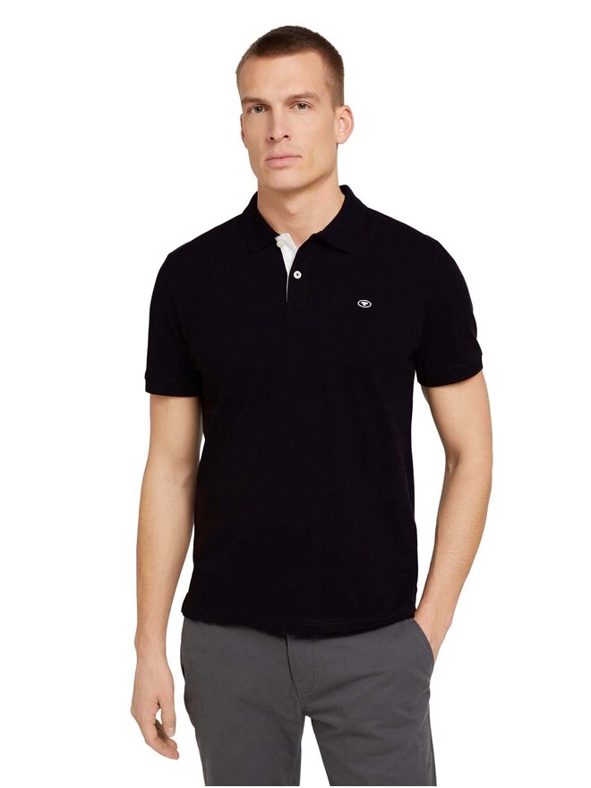 Tom Tailor Tom Tailor Polo marškinėliai 1027713 Juoda Regular Fit