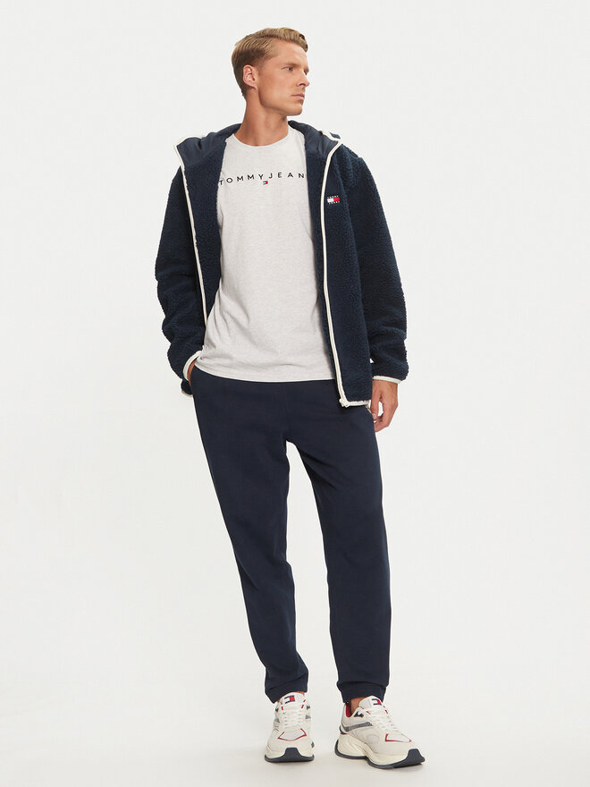 Tommy Jeans Tommy Jeans Marškinėliai Linear Logo DM0DM20744 Pilka Regular Fit