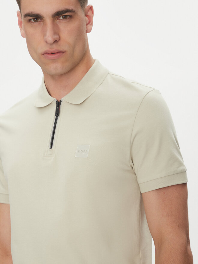 BOSS BOSS Poloshirt Passerzip 50537507 Beige Slim Fit