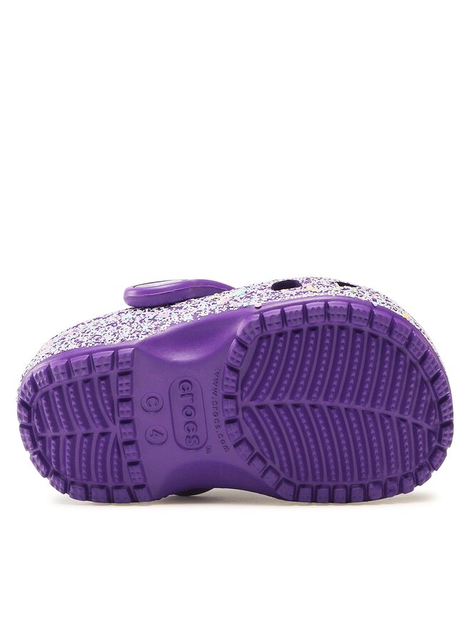 Crocs Klapki Crocs Crocs Classic Glitter Kids Clog T 206992 Fioletowy