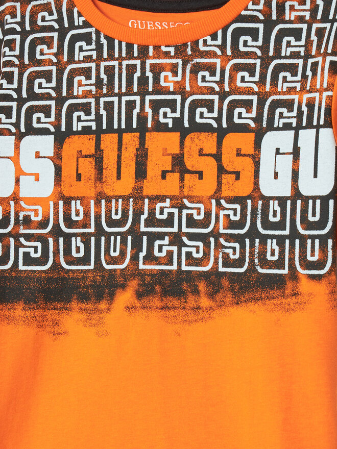 Guess Guess Marškinėliai L5RI23 K8HM4 Oranžinė Regular Fit