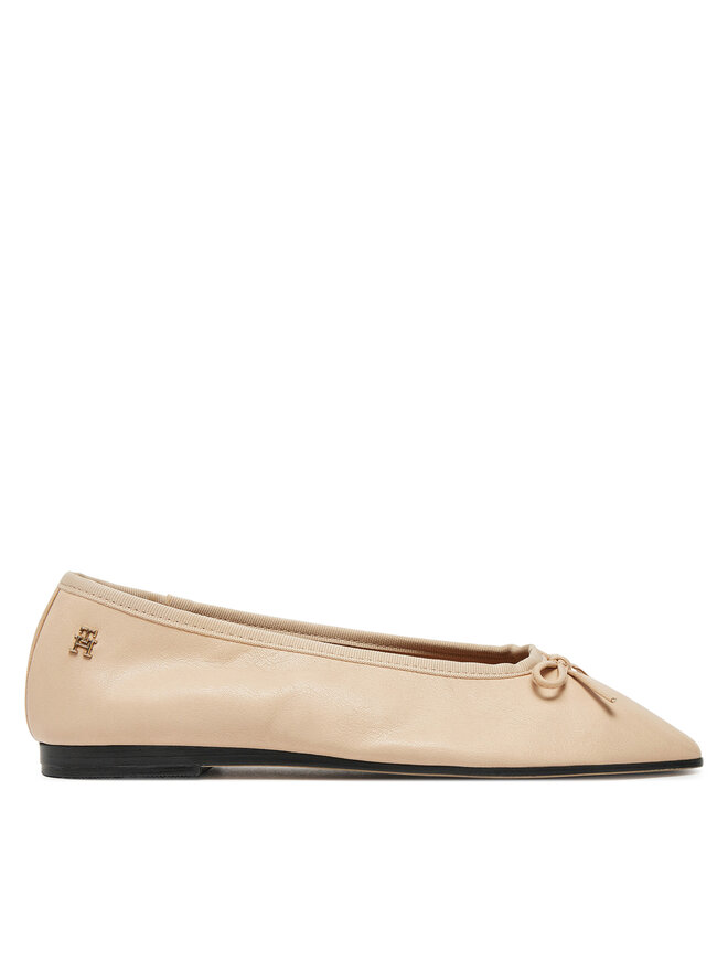 Tommy Hilfiger Балеринки Tommy Hilfiger Soft Leather Ballerina Bow FW0FW08355 Розов