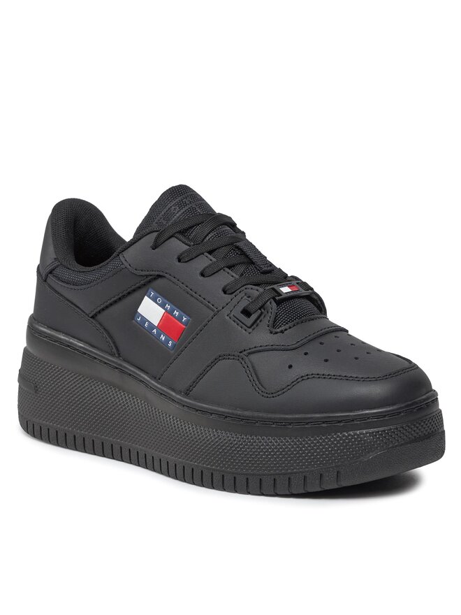Tommy Jeans Sneakersy Tommy Jeans Tjw Retro Basket Flatform Ess EN0EN02506 Czarny