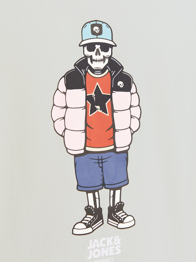 Jack&Jones Jack&Jones Marškinėliai Eight Skull 12264841 Pilka Standard Fit