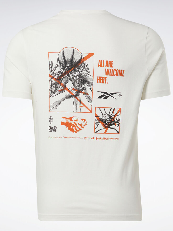 Reebok Reebok Marškinėliai Reebok Basketball Court Top T-Shirt HN5804 Balta Relaxed Fit
